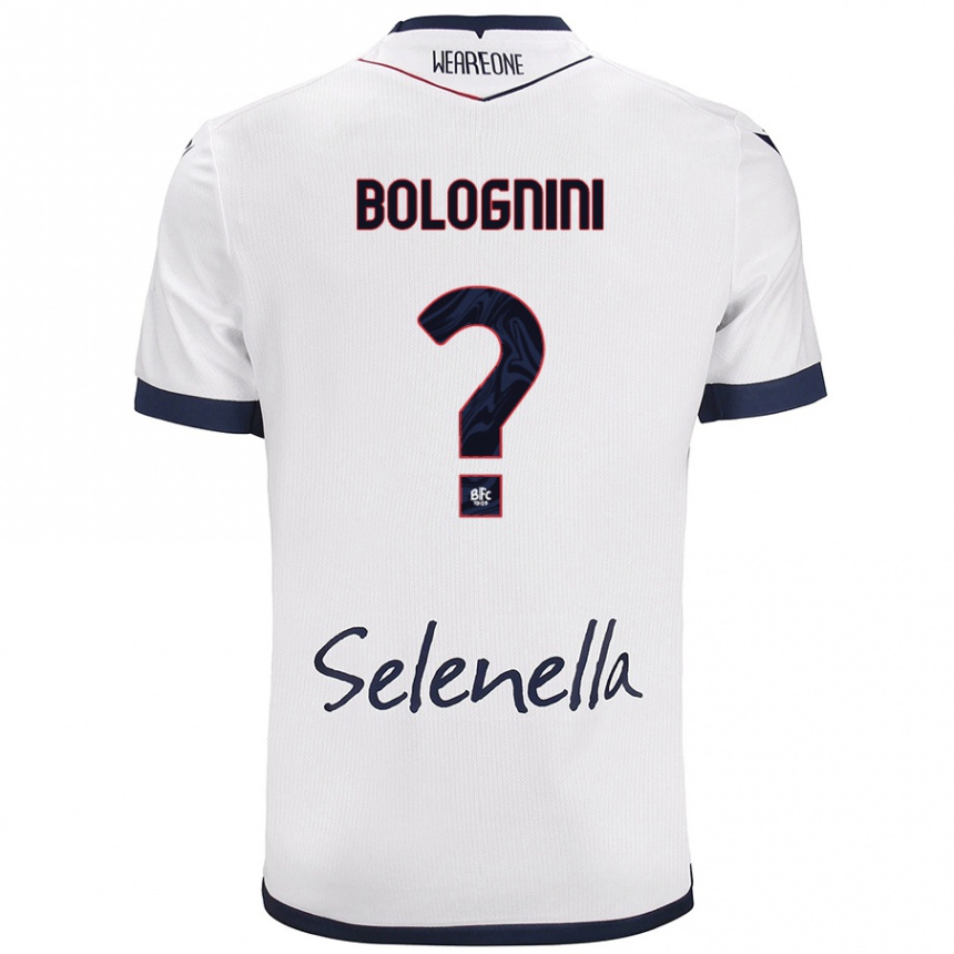 Damen Fußball Andrea Bolognini #0 Weiß Königsblau Auswärtstrikot Trikot 2024/25 T-Shirt Luxemburg