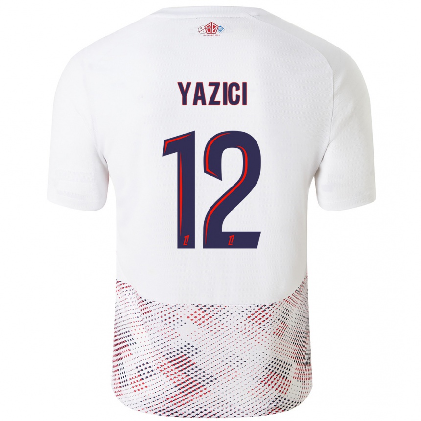 Damen Fußball Yusuf Yazici #12 Weiß Königsblau Auswärtstrikot Trikot 2024/25 T-Shirt Luxemburg