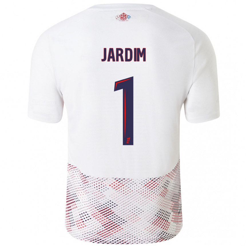 Damen Fußball Leo Jardim #1 Weiß Königsblau Auswärtstrikot Trikot 2024/25 T-Shirt Luxemburg