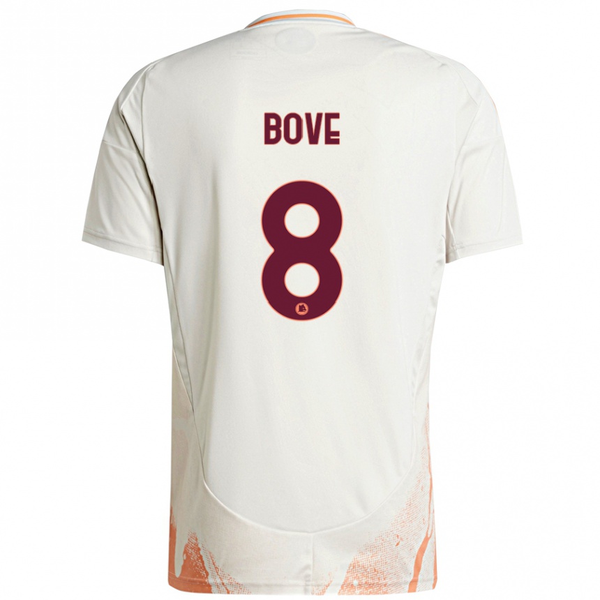 Damen Fußball Edoardo Bove #8 Cremeweiß Orange Auswärtstrikot Trikot 2024/25 T-Shirt Luxemburg