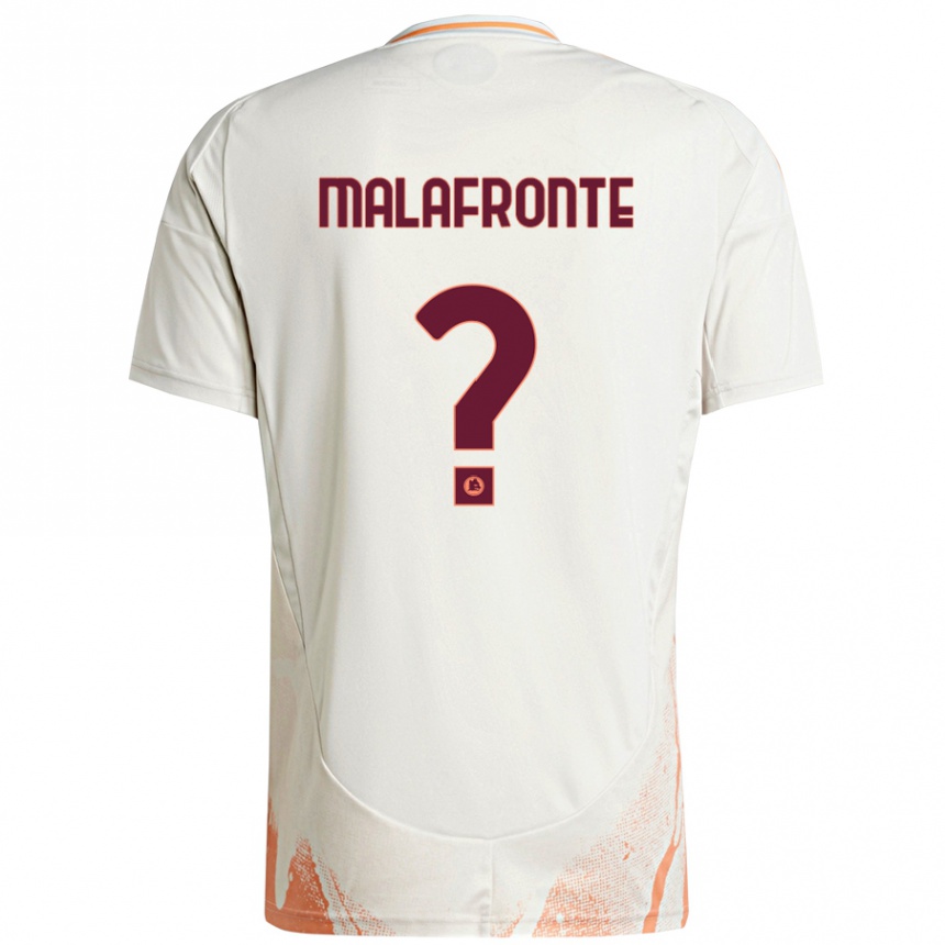 Damen Fußball Matteo Malafronte #0 Cremeweiß Orange Auswärtstrikot Trikot 2024/25 T-Shirt Luxemburg