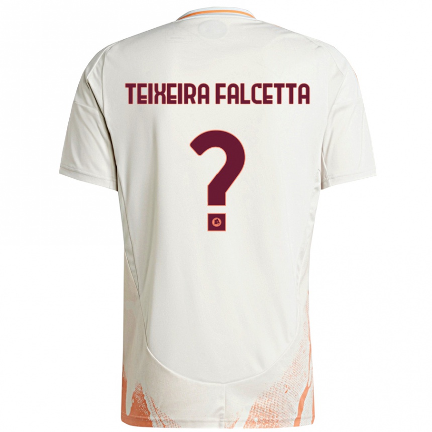 Damen Fußball Pietro Teixeira Falcetta #0 Cremeweiß Orange Auswärtstrikot Trikot 2024/25 T-Shirt Luxemburg