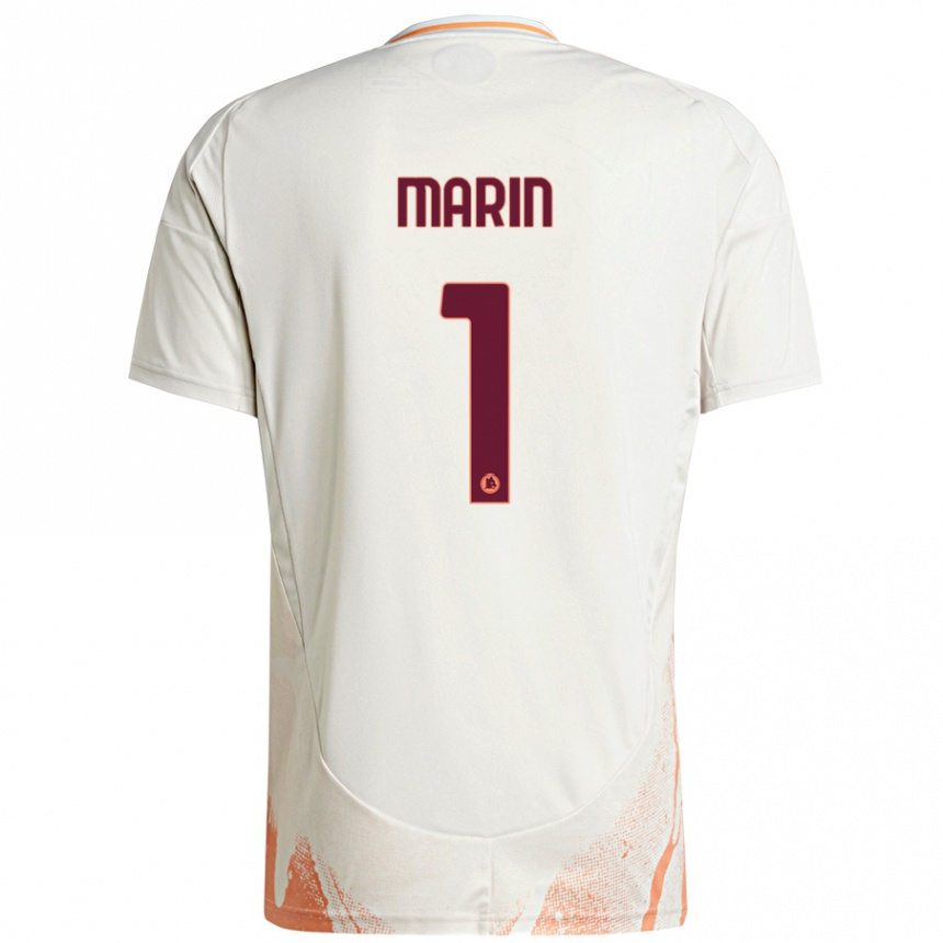 Damen Fußball Renato Marin #1 Cremeweiß Orange Auswärtstrikot Trikot 2024/25 T-Shirt Luxemburg