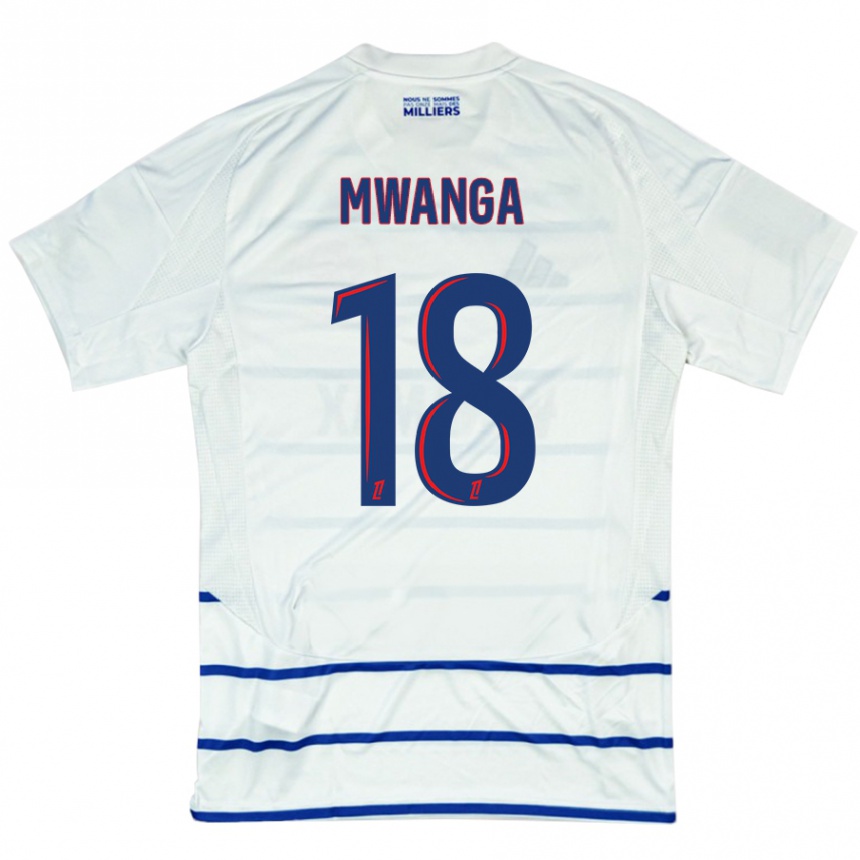 Damen Fußball Junior Mwanga #18 Weiß Blau Auswärtstrikot Trikot 2024/25 T-Shirt Luxemburg