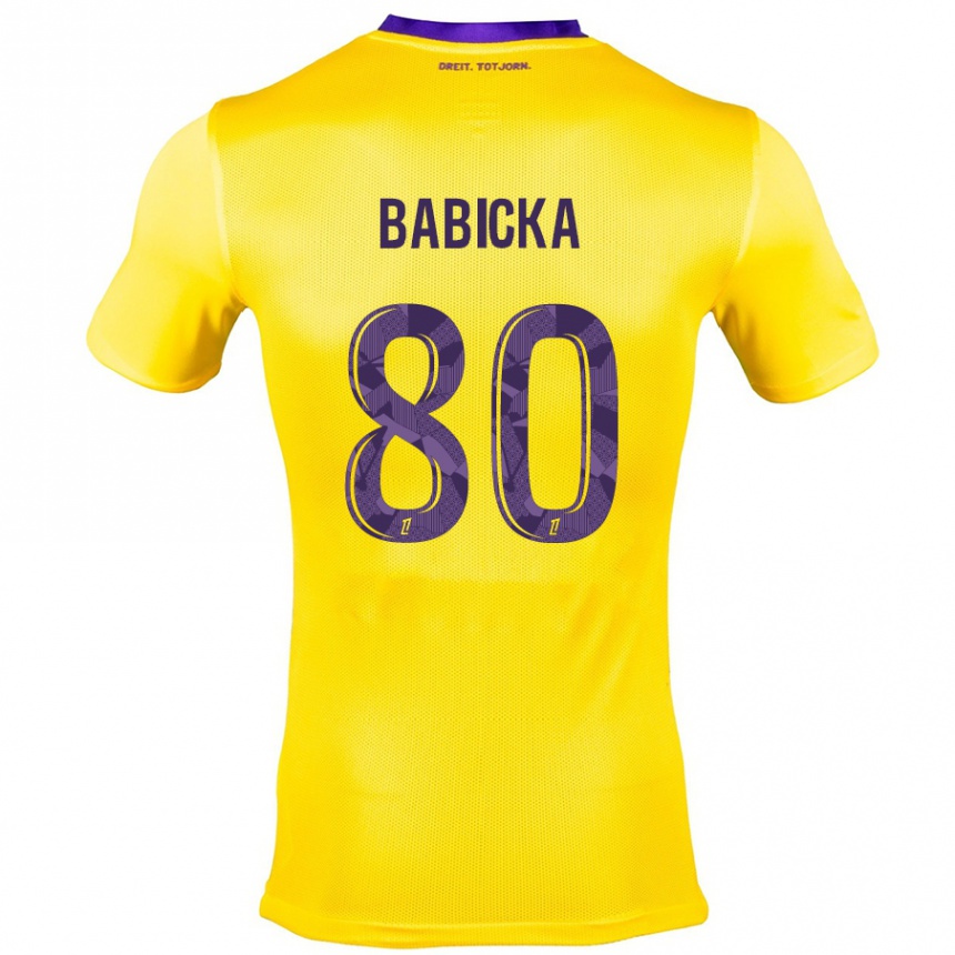 Damen Fußball Shavy Babicka #80 Gelb Lila Auswärtstrikot Trikot 2024/25 T-Shirt Luxemburg