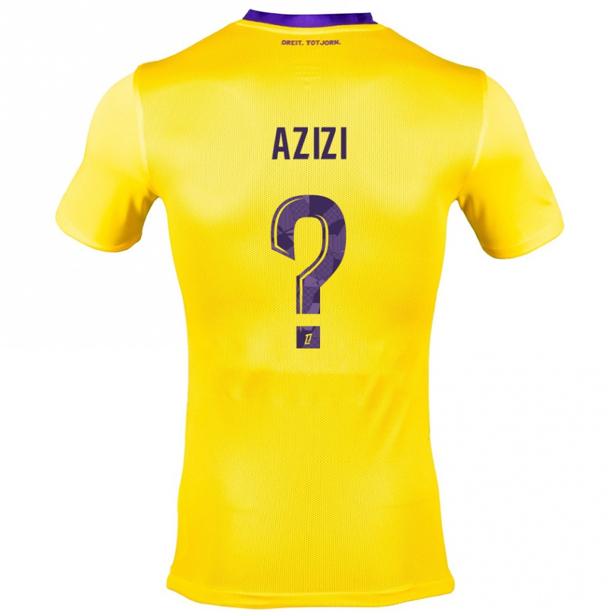 Damen Fußball Ilyas Azizi #0 Gelb Lila Auswärtstrikot Trikot 2024/25 T-Shirt Luxemburg