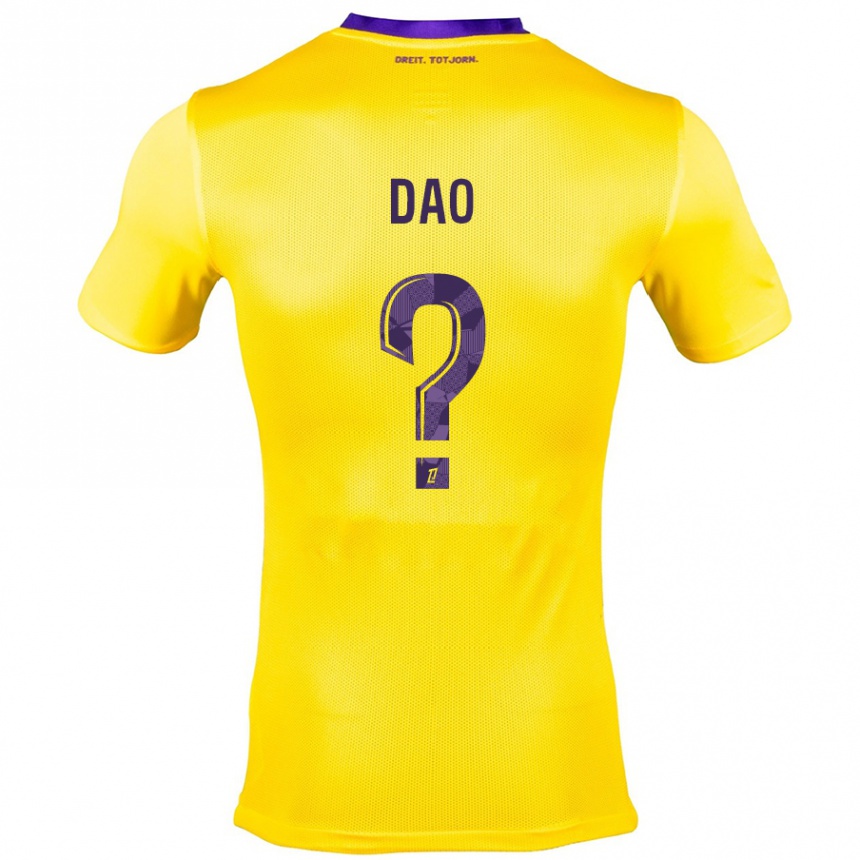 Damen Fußball Elyess Dao #0 Gelb Lila Auswärtstrikot Trikot 2024/25 T-Shirt Luxemburg