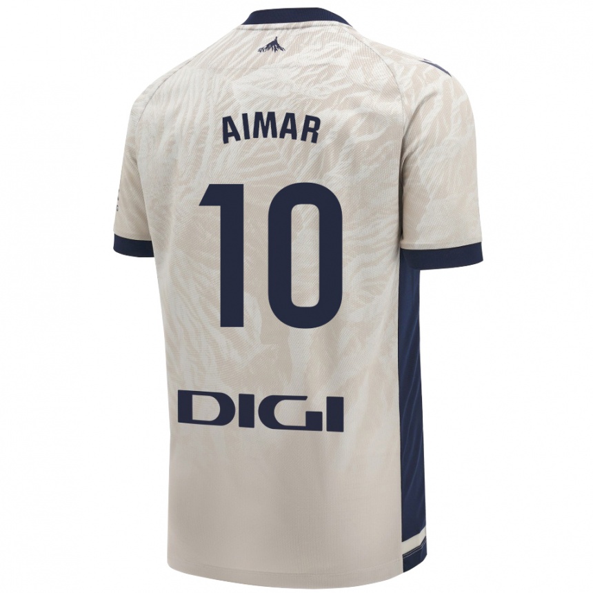 Damen Fußball Aimar Oroz #10 Hellgrau Auswärtstrikot Trikot 2024/25 T-Shirt Luxemburg