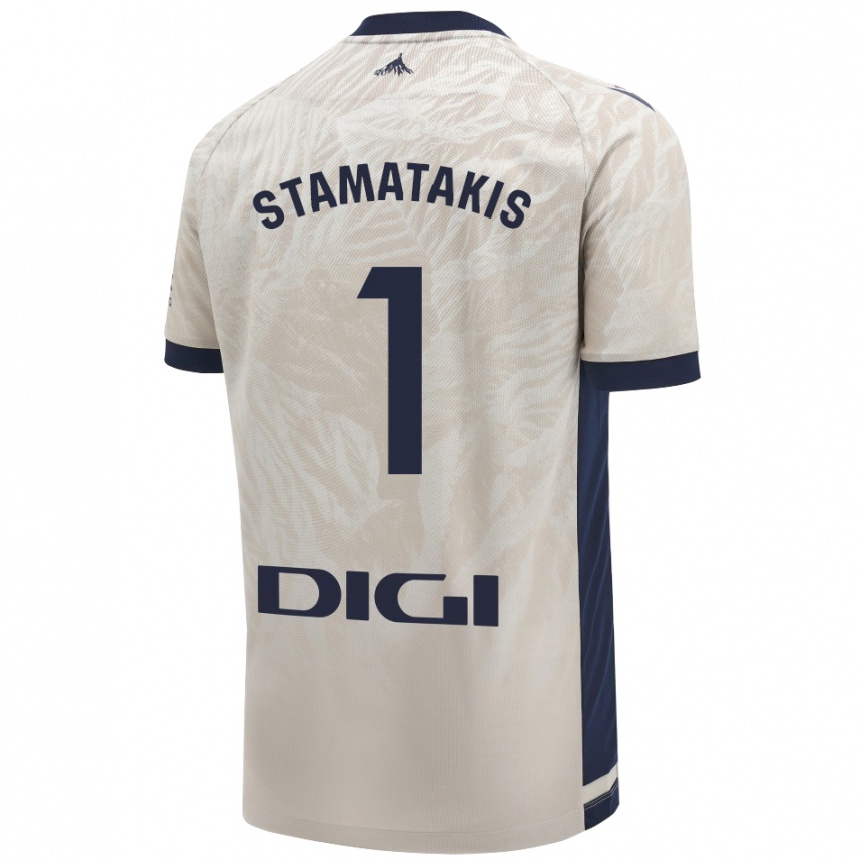 Damen Fußball Dimitrios Stamatakis #1 Hellgrau Auswärtstrikot Trikot 2024/25 T-Shirt Luxemburg