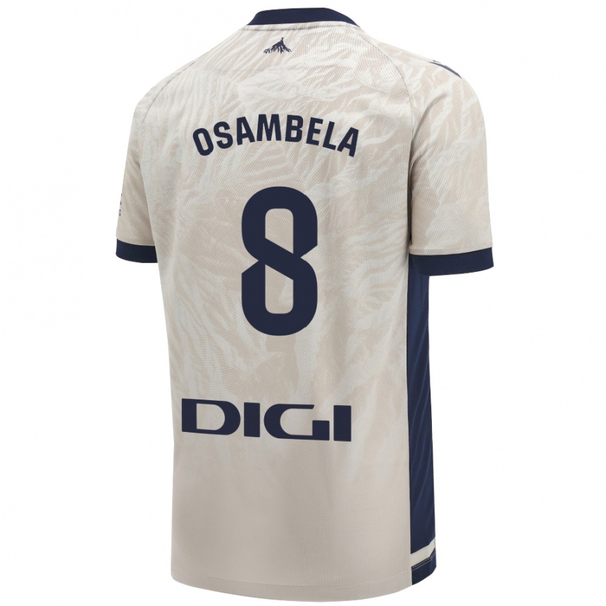 Damen Fußball Asier Osambela #8 Hellgrau Auswärtstrikot Trikot 2024/25 T-Shirt Luxemburg