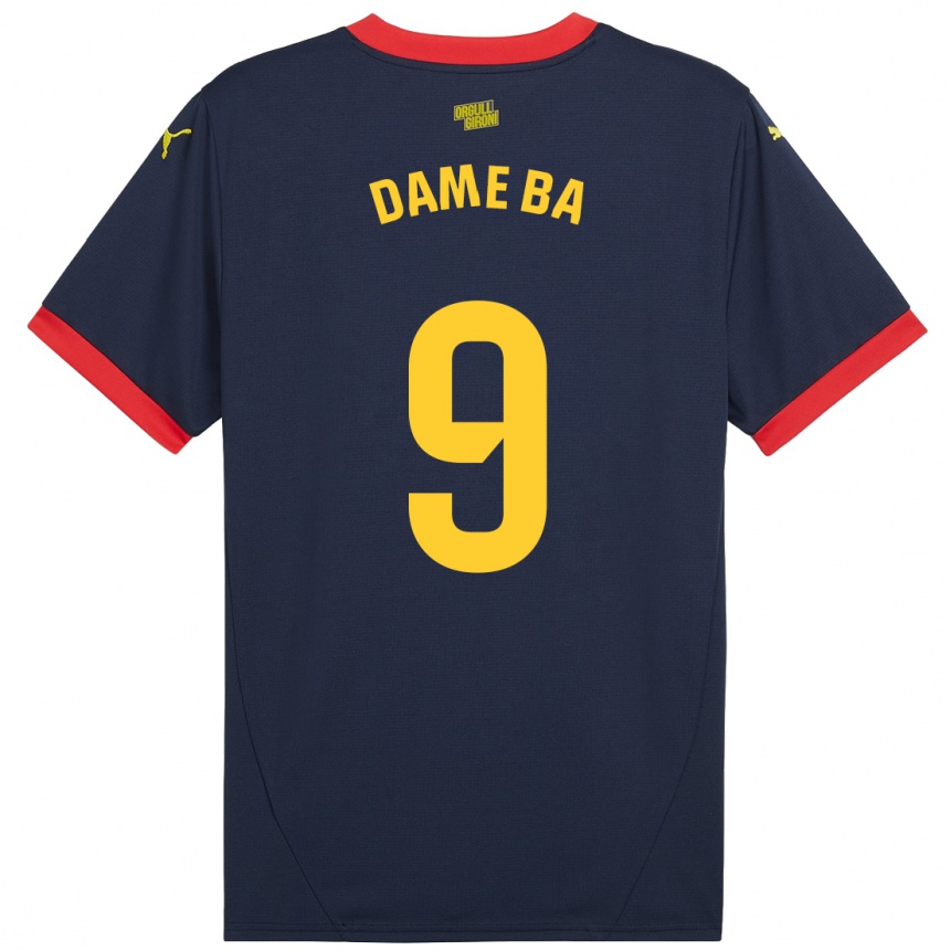 Damen Fußball Papa Dame Ba #9 Marinerot Auswärtstrikot Trikot 2024/25 T-Shirt Luxemburg