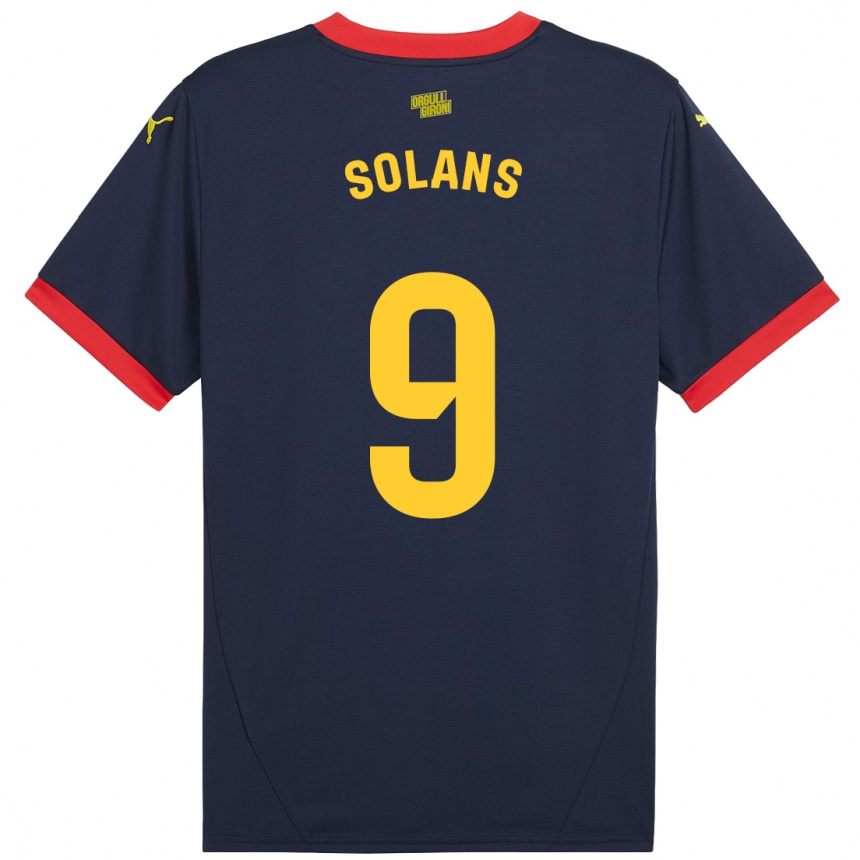 Damen Fußball Sergi Solans #9 Marinerot Auswärtstrikot Trikot 2024/25 T-Shirt Luxemburg