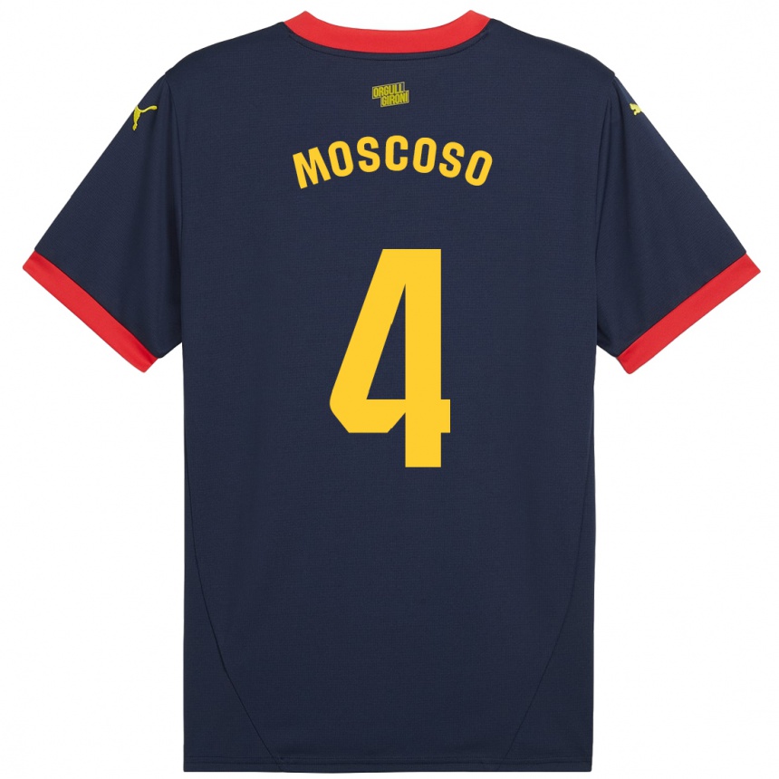 Damen Fußball Miriam Moscoso #4 Marinerot Auswärtstrikot Trikot 2024/25 T-Shirt Luxemburg