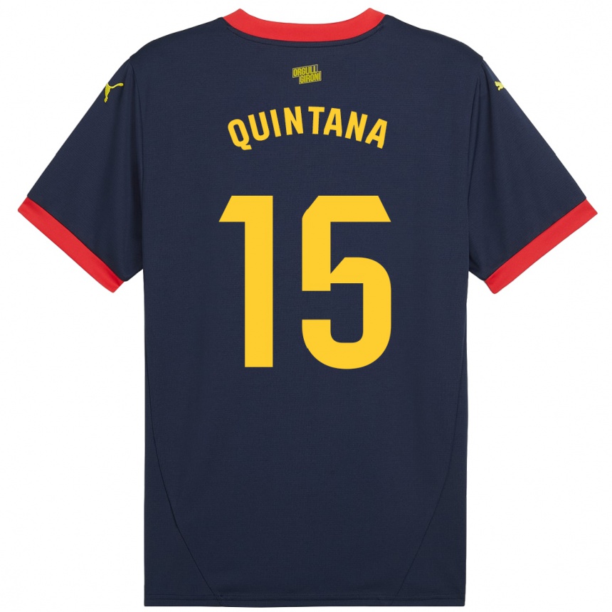 Damen Fußball Amru Quintana #15 Marinerot Auswärtstrikot Trikot 2024/25 T-Shirt Luxemburg