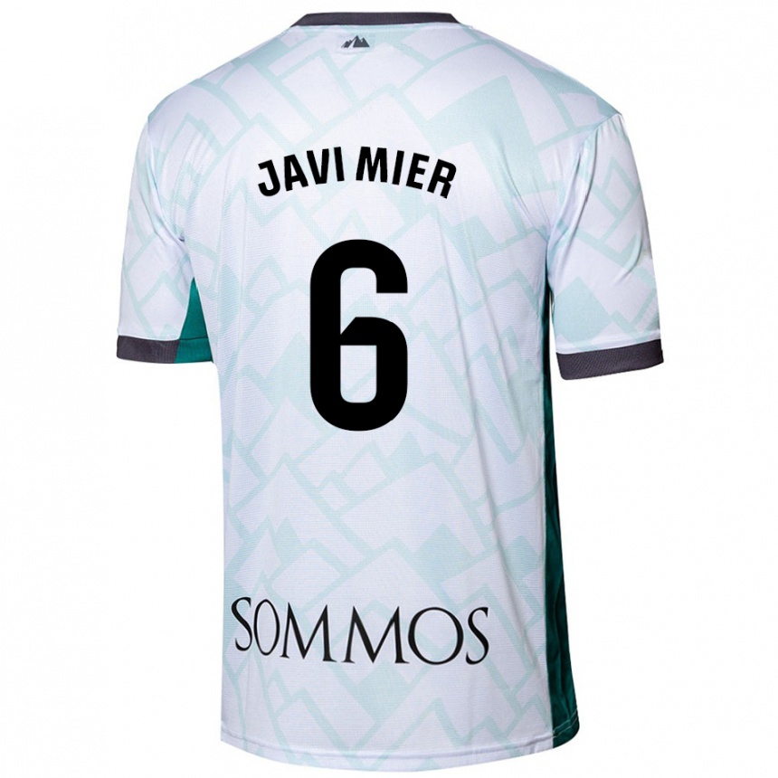 Damen Fußball Javi Mier #6 Weiß Grün Auswärtstrikot Trikot 2024/25 T-Shirt Luxemburg