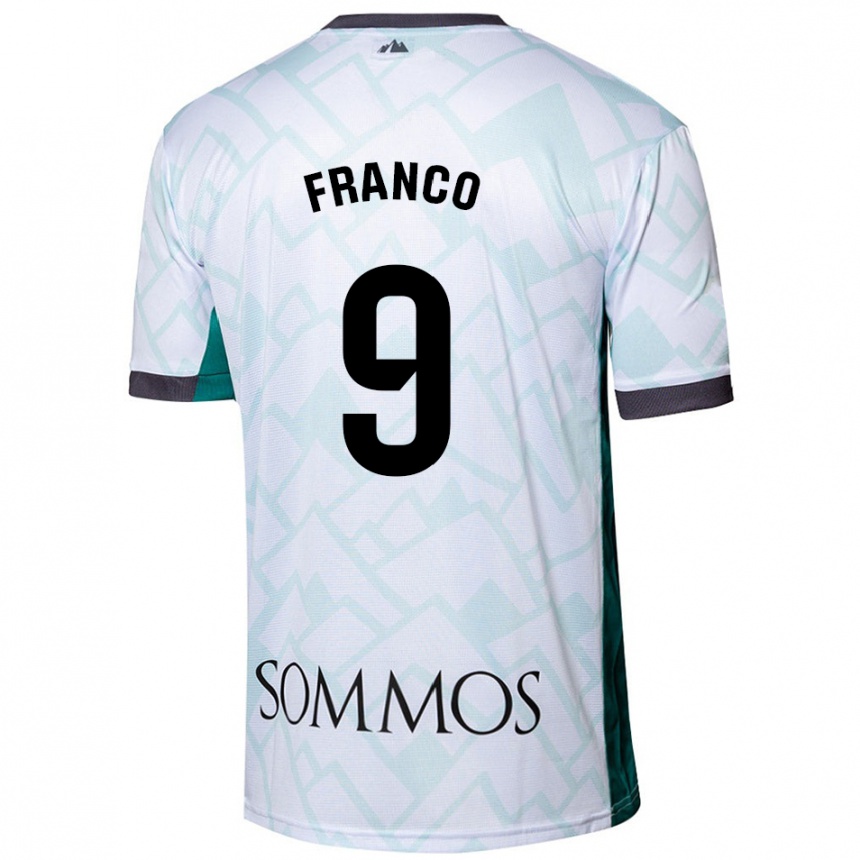 Damen Fußball Santi Franco #9 Weiß Grün Auswärtstrikot Trikot 2024/25 T-Shirt Luxemburg