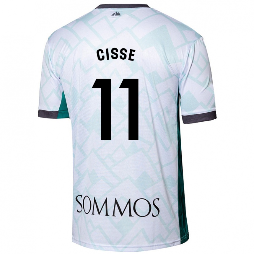 Damen Fußball Bakary Cissé #11 Weiß Grün Auswärtstrikot Trikot 2024/25 T-Shirt Luxemburg