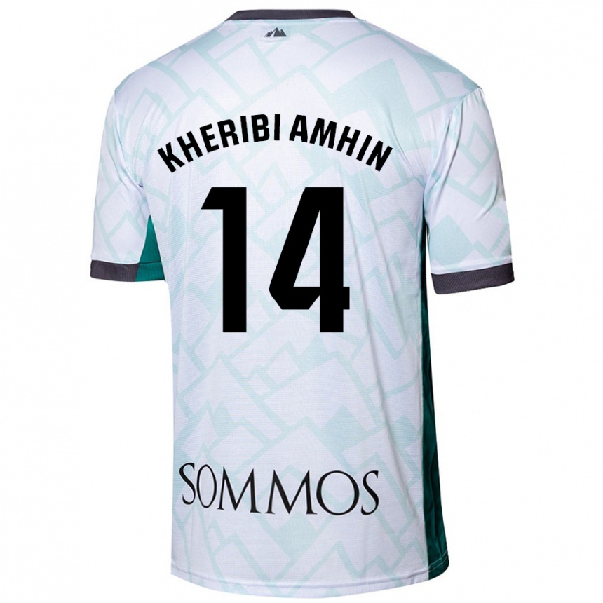 Damen Fußball Nabil Kheribi Amhin #14 Weiß Grün Auswärtstrikot Trikot 2024/25 T-Shirt Luxemburg