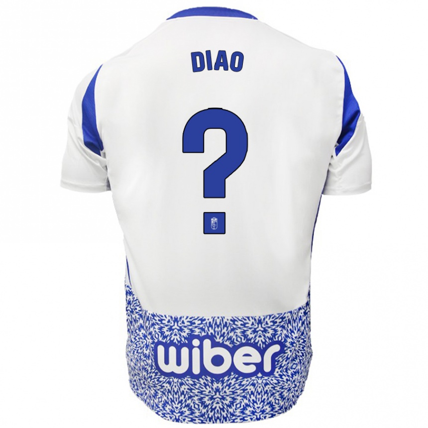 Damen Fußball Siren Diao #0 Weiß Blau Auswärtstrikot Trikot 2024/25 T-Shirt Luxemburg