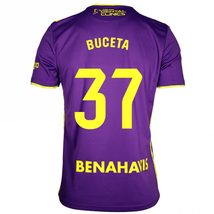 Damen Fußball Ana Buceta #37 Lila Gelb Auswärtstrikot Trikot 2024/25 T-Shirt Luxemburg