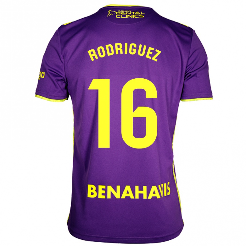 Damen Fußball Genaro Rodríguez #16 Lila Gelb Auswärtstrikot Trikot 2024/25 T-Shirt Luxemburg