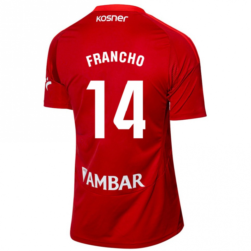 Damen Fußball Francho Serrano #14 Weiß Blau Auswärtstrikot Trikot 2024/25 T-Shirt Luxemburg