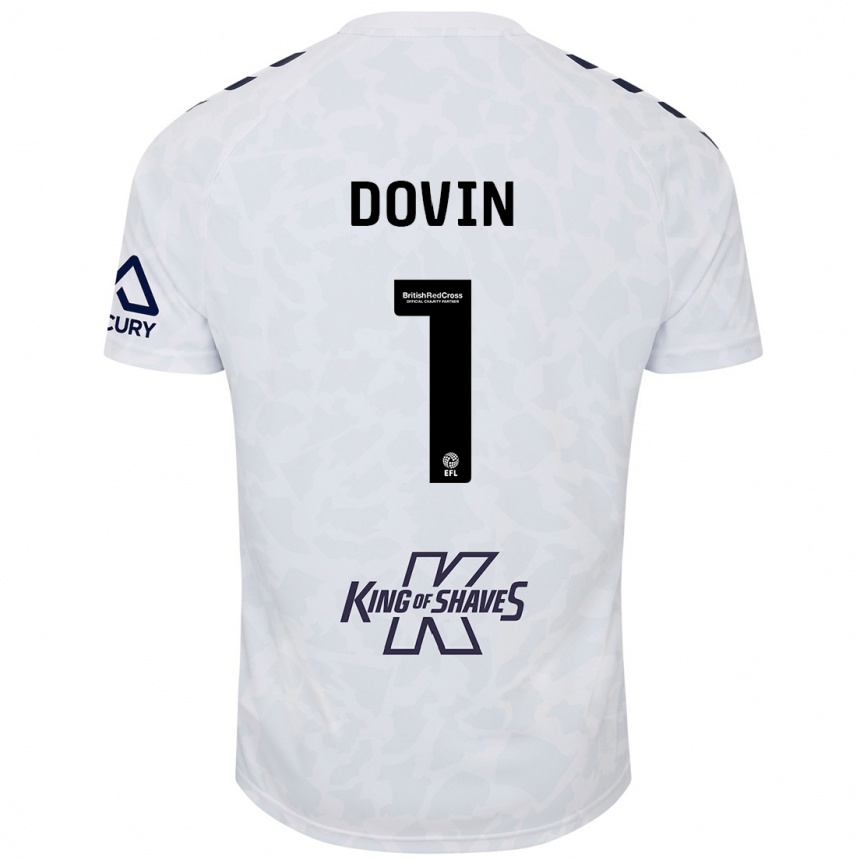 Damen Fußball Oliver Dovin #1 Weiß Auswärtstrikot Trikot 2024/25 T-Shirt Luxemburg