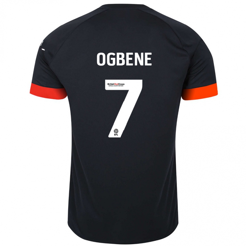 Damen Fußball Chiedozie Ogbene #7 Schwarz Orange Auswärtstrikot Trikot 2024/25 T-Shirt Luxemburg