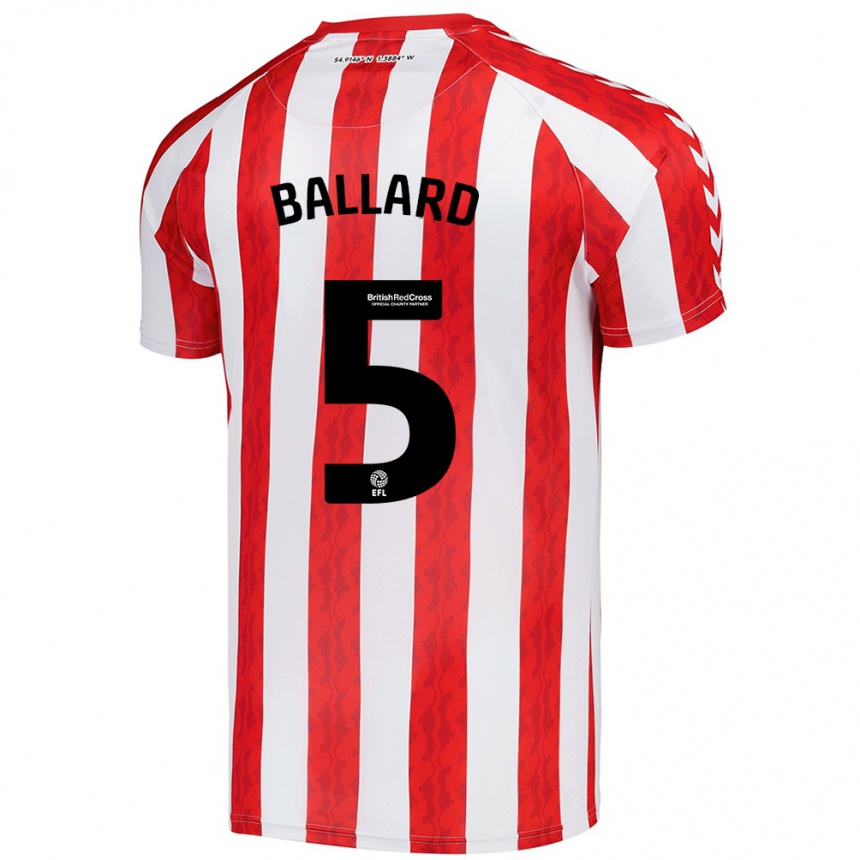 Kinder Fußball Daniel Ballard #5 Rot Weiß Heimtrikot Trikot 2024/25 T-Shirt Luxemburg