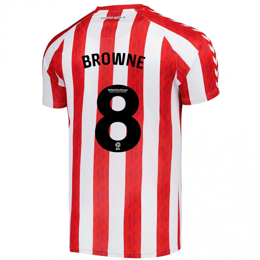 Kinder Fußball Alan Browne #8 Rot Weiß Heimtrikot Trikot 2024/25 T-Shirt Luxemburg