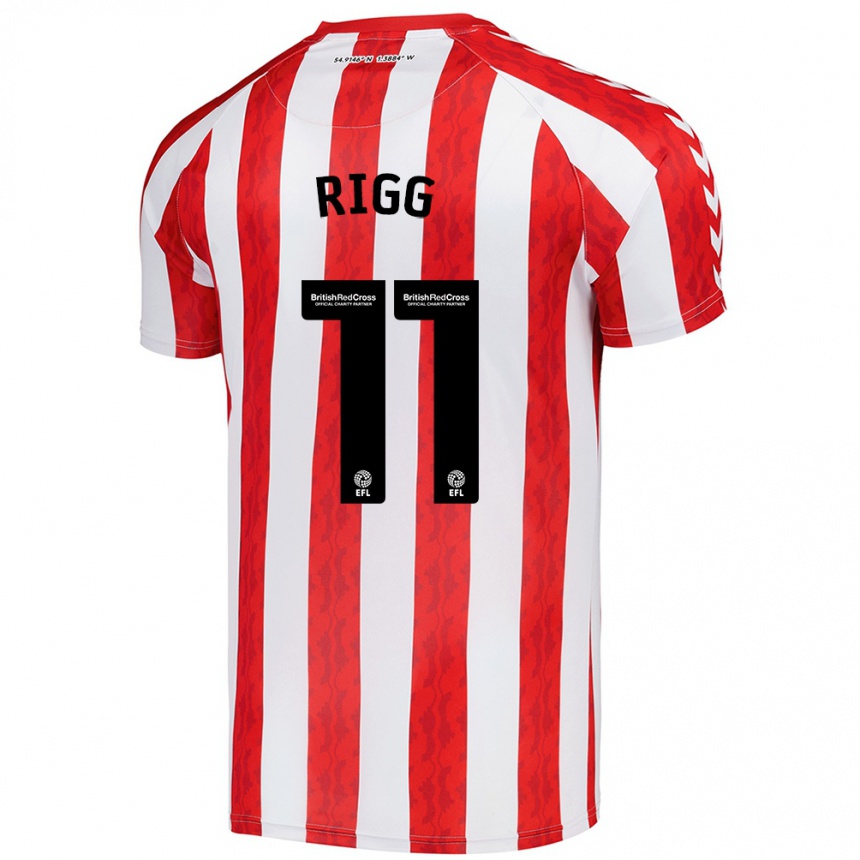 Kinder Fußball Chris Rigg #11 Rot Weiß Heimtrikot Trikot 2024/25 T-Shirt Luxemburg