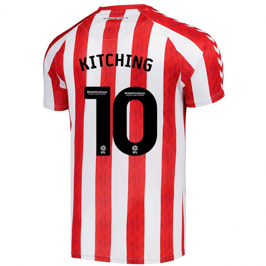 Kinder Fußball Katie Kitching #10 Rot Weiß Heimtrikot Trikot 2024/25 T-Shirt Luxemburg