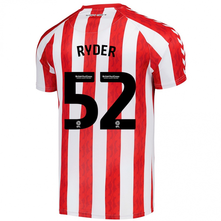 Kinder Fußball Joe Ryder #52 Rot Weiß Heimtrikot Trikot 2024/25 T-Shirt Luxemburg