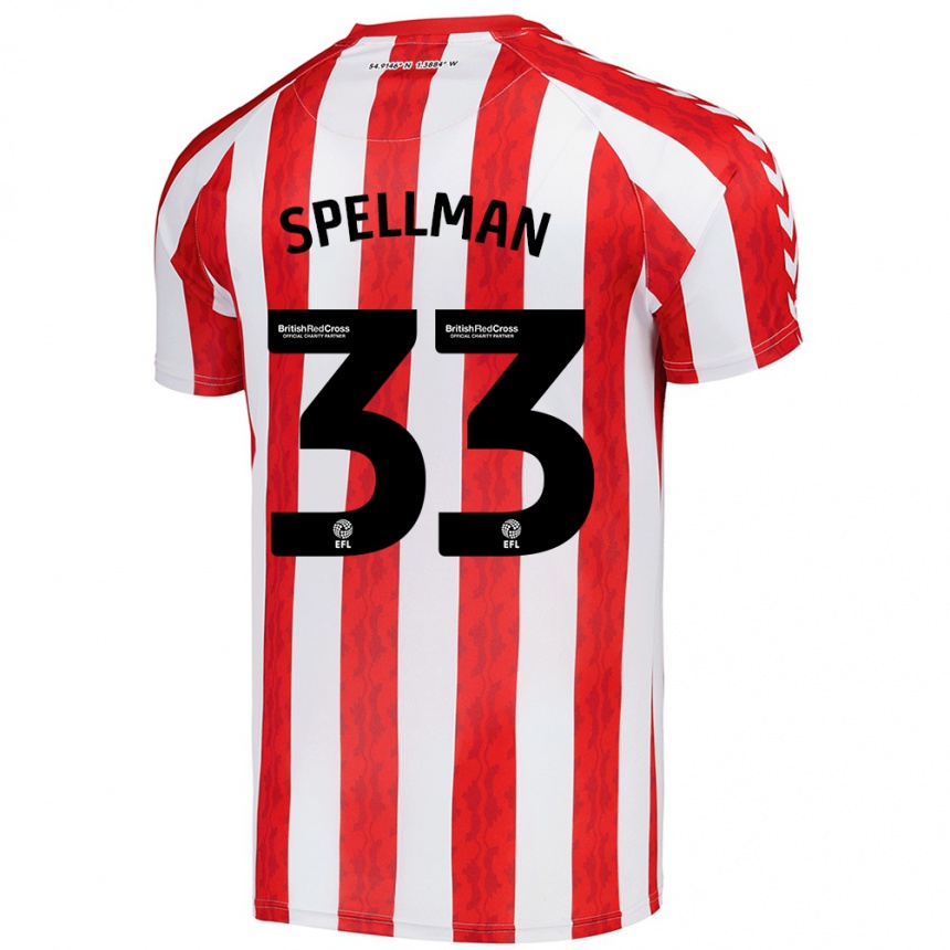 Kinder Fußball Michael Spellman #33 Rot Weiß Heimtrikot Trikot 2024/25 T-Shirt Luxemburg