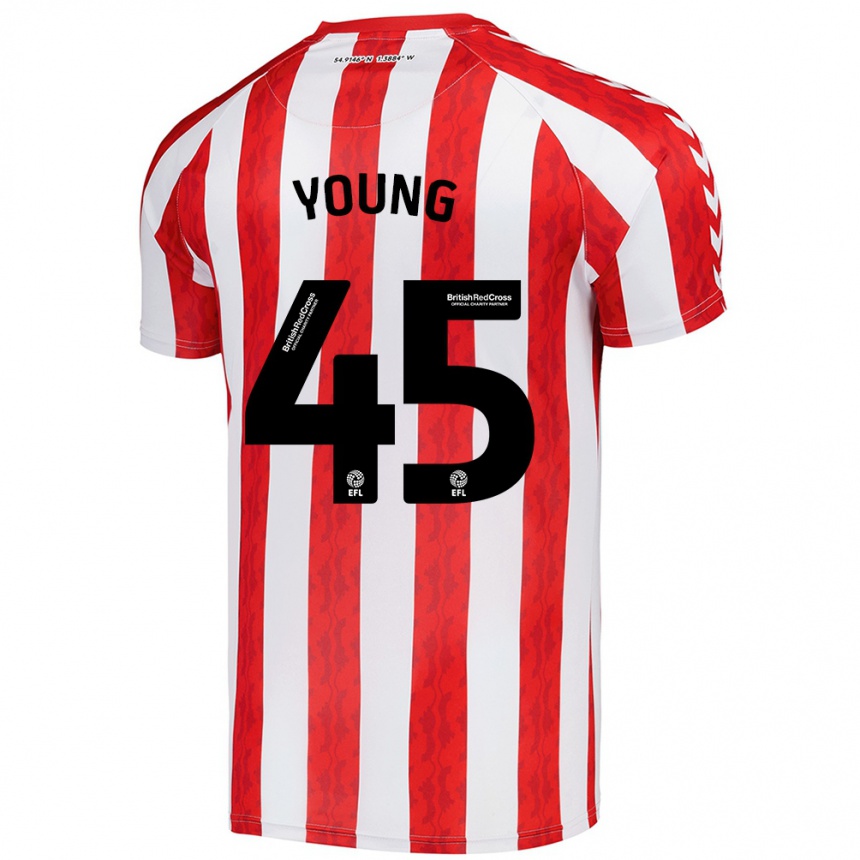 Kinder Fußball Matthew Young #45 Rot Weiß Heimtrikot Trikot 2024/25 T-Shirt Luxemburg