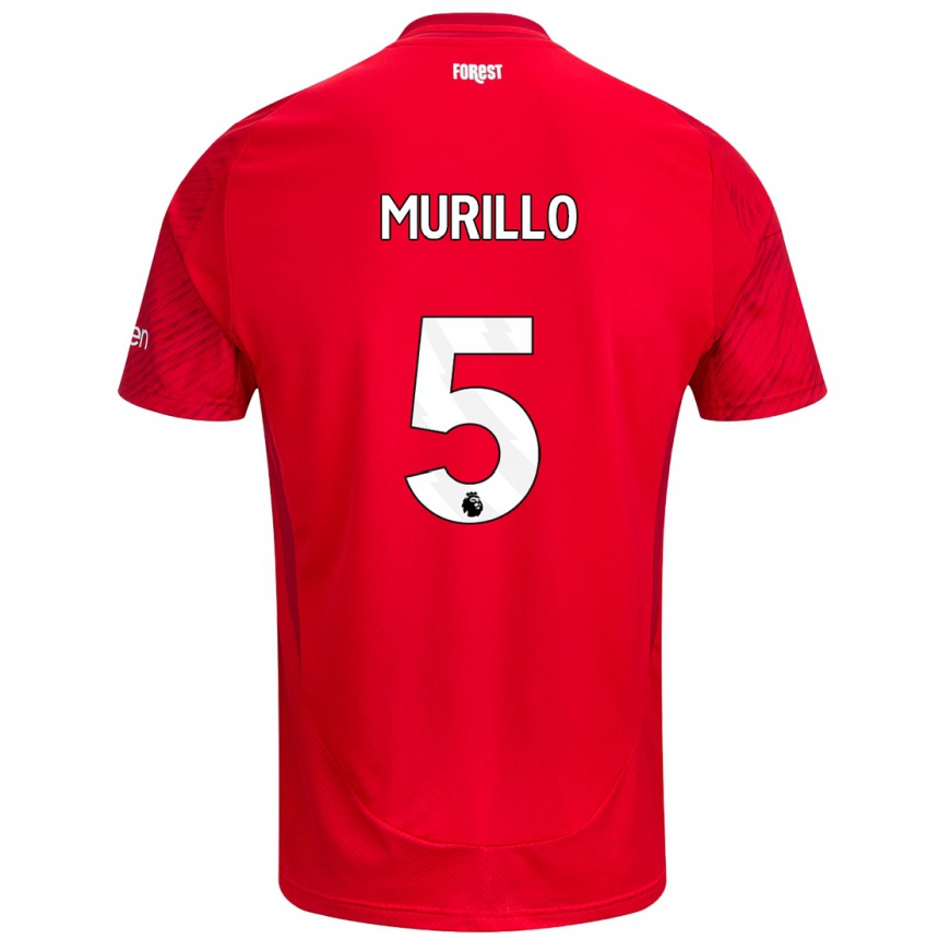 Kinder Fußball Murillo #5 Rot Weiß Heimtrikot Trikot 2024/25 T-Shirt Luxemburg