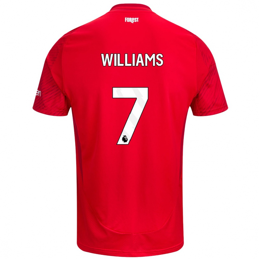 Kinder Fußball Neco Williams #7 Rot Weiß Heimtrikot Trikot 2024/25 T-Shirt Luxemburg