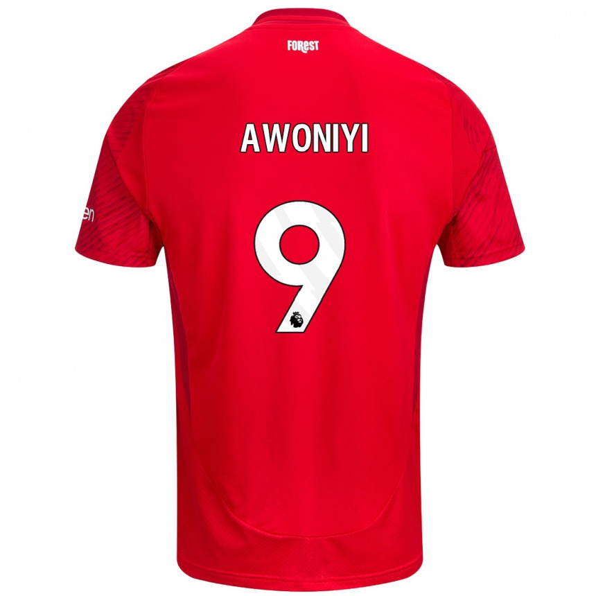 Kinder Fußball Taiwo Awoniyi #9 Rot Weiß Heimtrikot Trikot 2024/25 T-Shirt Luxemburg