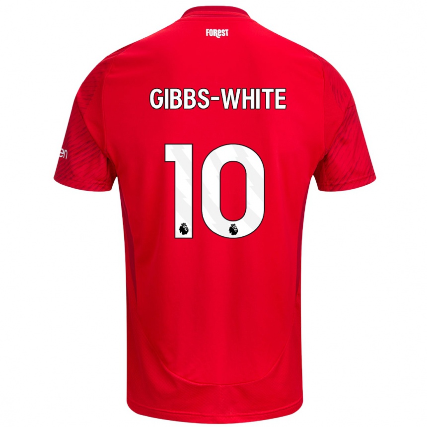 Kinder Fußball Morgan Gibbs-White #10 Rot Weiß Heimtrikot Trikot 2024/25 T-Shirt Luxemburg