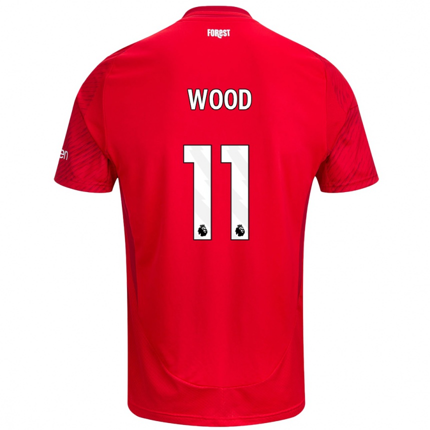 Kinder Fußball Chris Wood #11 Rot Weiß Heimtrikot Trikot 2024/25 T-Shirt Luxemburg