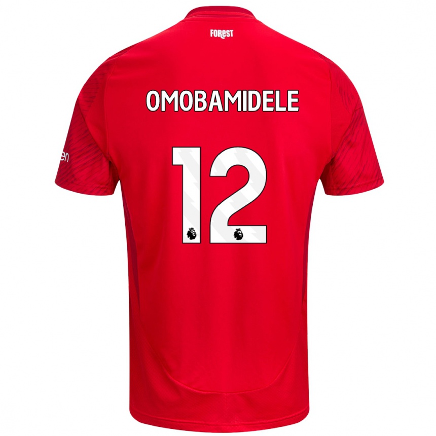 Kinder Fußball Andrew Omobamidele #12 Rot Weiß Heimtrikot Trikot 2024/25 T-Shirt Luxemburg