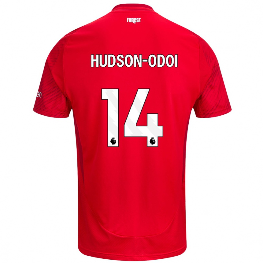 Kinder Fußball Callum Hudson-Odoi #14 Rot Weiß Heimtrikot Trikot 2024/25 T-Shirt Luxemburg