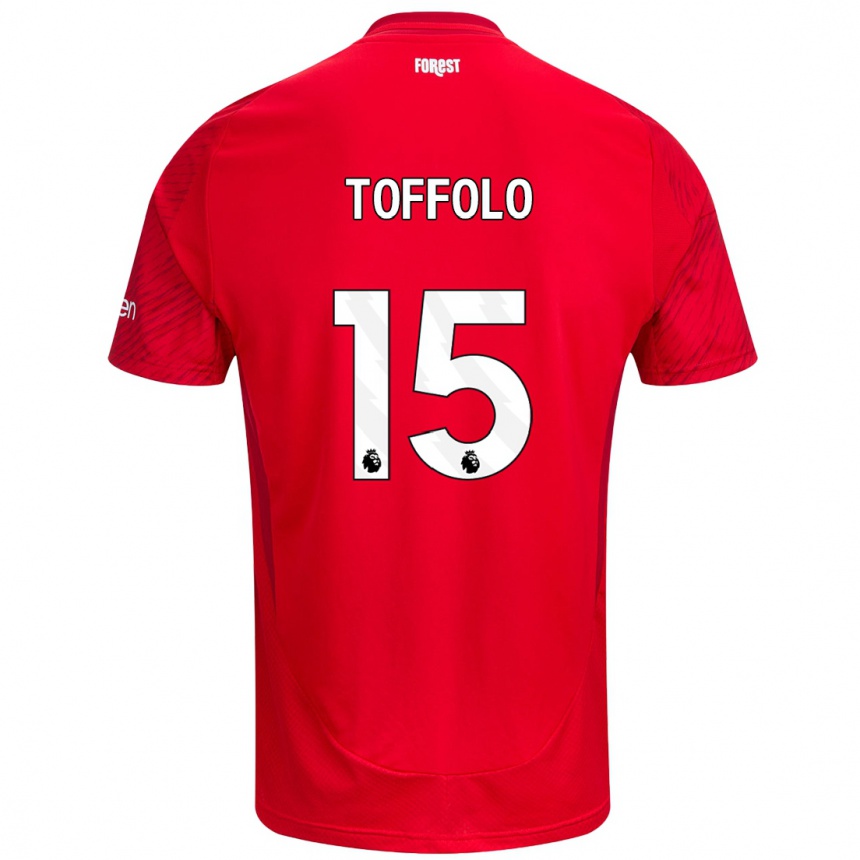 Kinder Fußball Harry Toffolo #15 Rot Weiß Heimtrikot Trikot 2024/25 T-Shirt Luxemburg