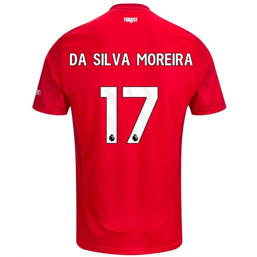 Kinder Fußball Eric Da Silva Moreira #17 Rot Weiß Heimtrikot Trikot 2024/25 T-Shirt Luxemburg