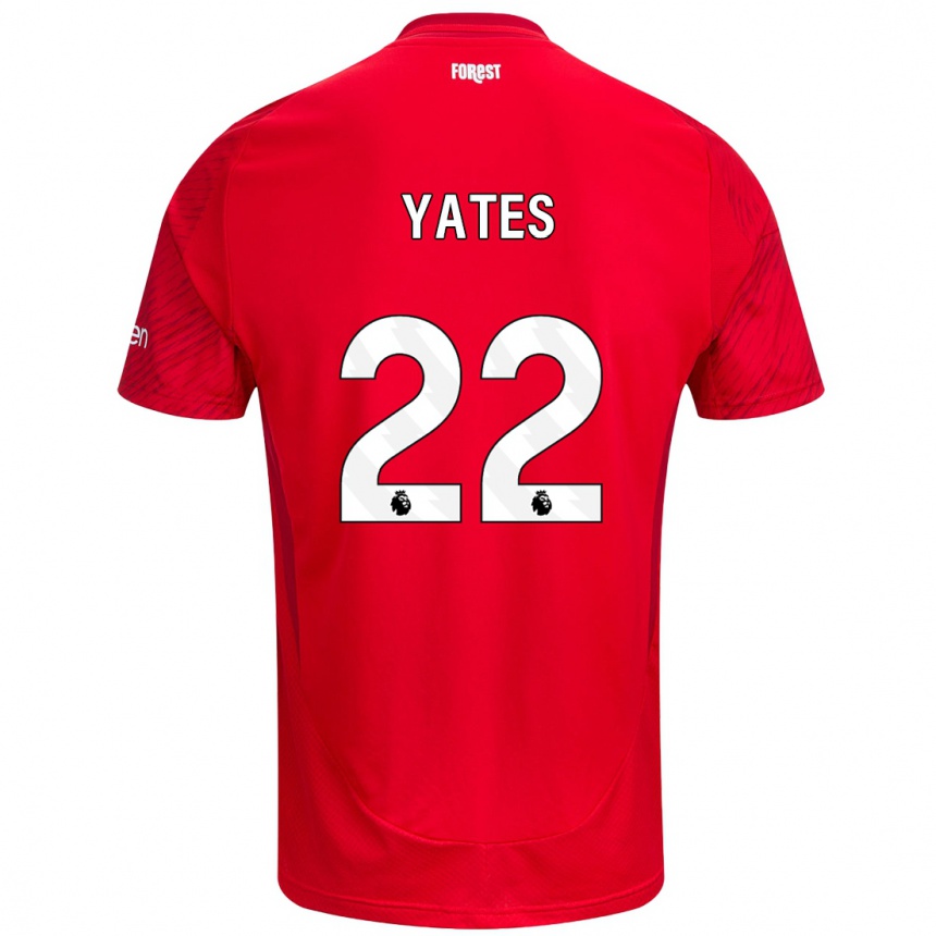 Kinder Fußball Ryan Yates #22 Rot Weiß Heimtrikot Trikot 2024/25 T-Shirt Luxemburg