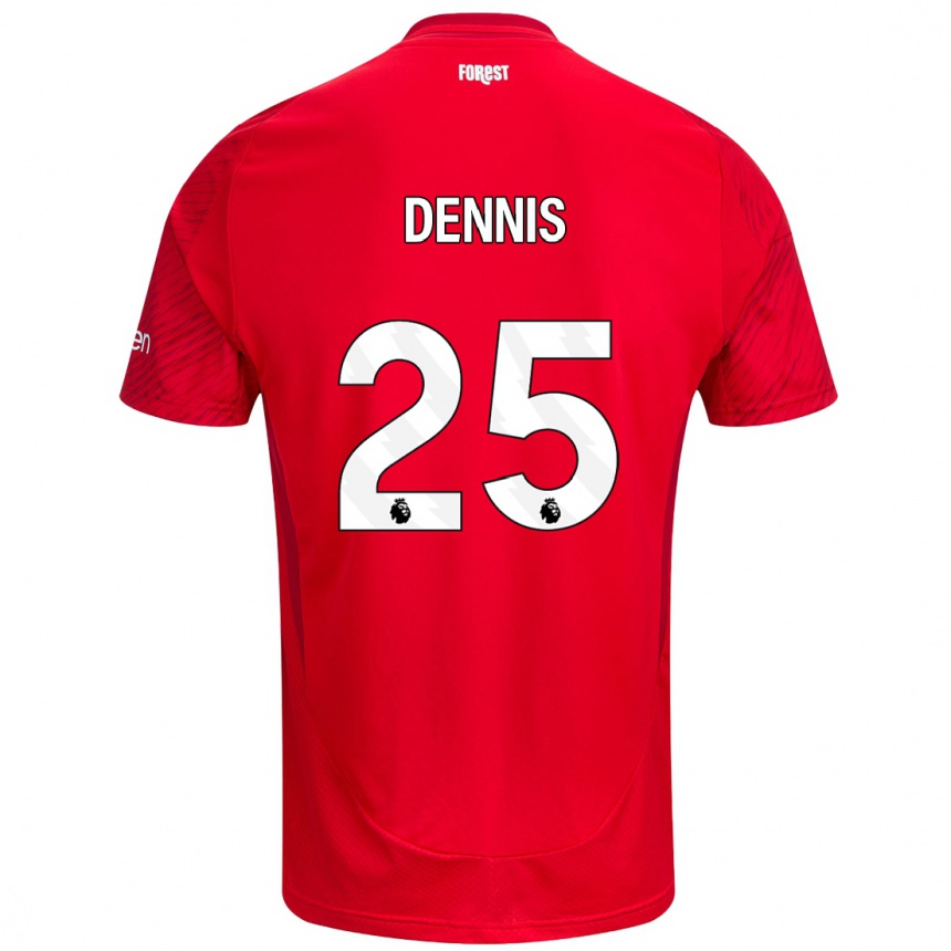 Kinder Fußball Emmanuel Dennis #25 Rot Weiß Heimtrikot Trikot 2024/25 T-Shirt Luxemburg