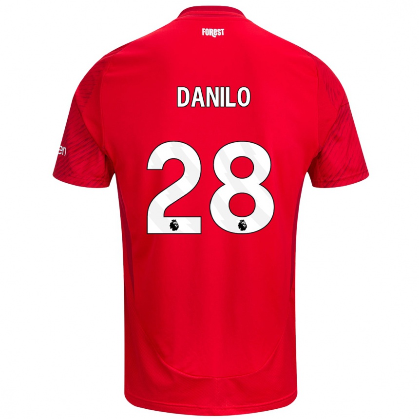 Kinder Fußball Danilo #28 Rot Weiß Heimtrikot Trikot 2024/25 T-Shirt Luxemburg