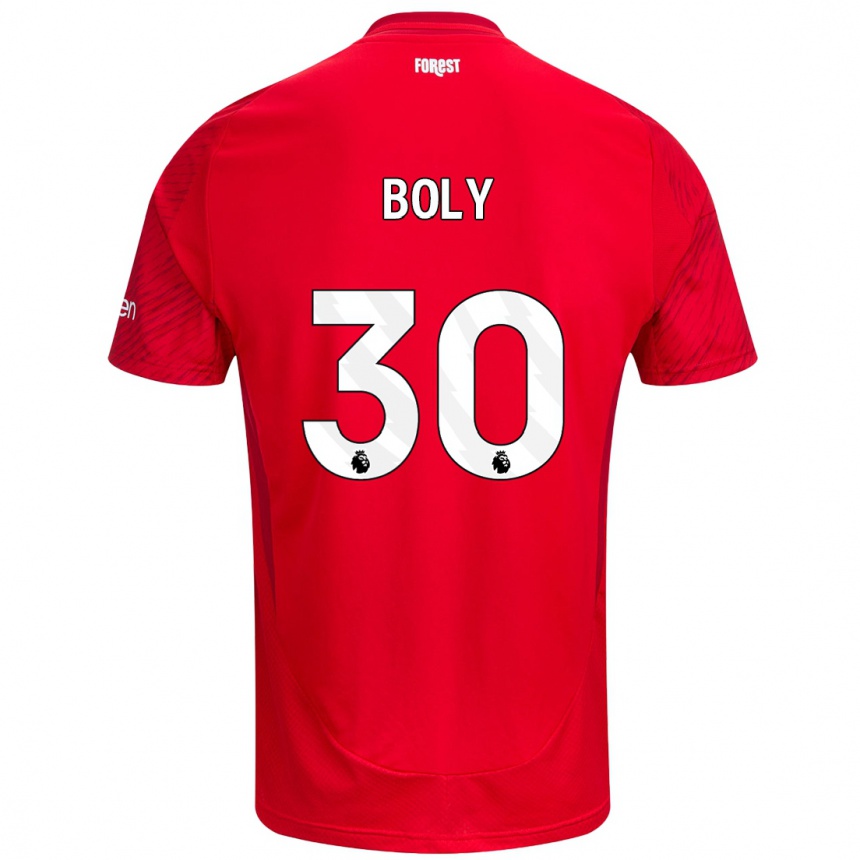 Kinder Fußball Willy Boly #30 Rot Weiß Heimtrikot Trikot 2024/25 T-Shirt Luxemburg