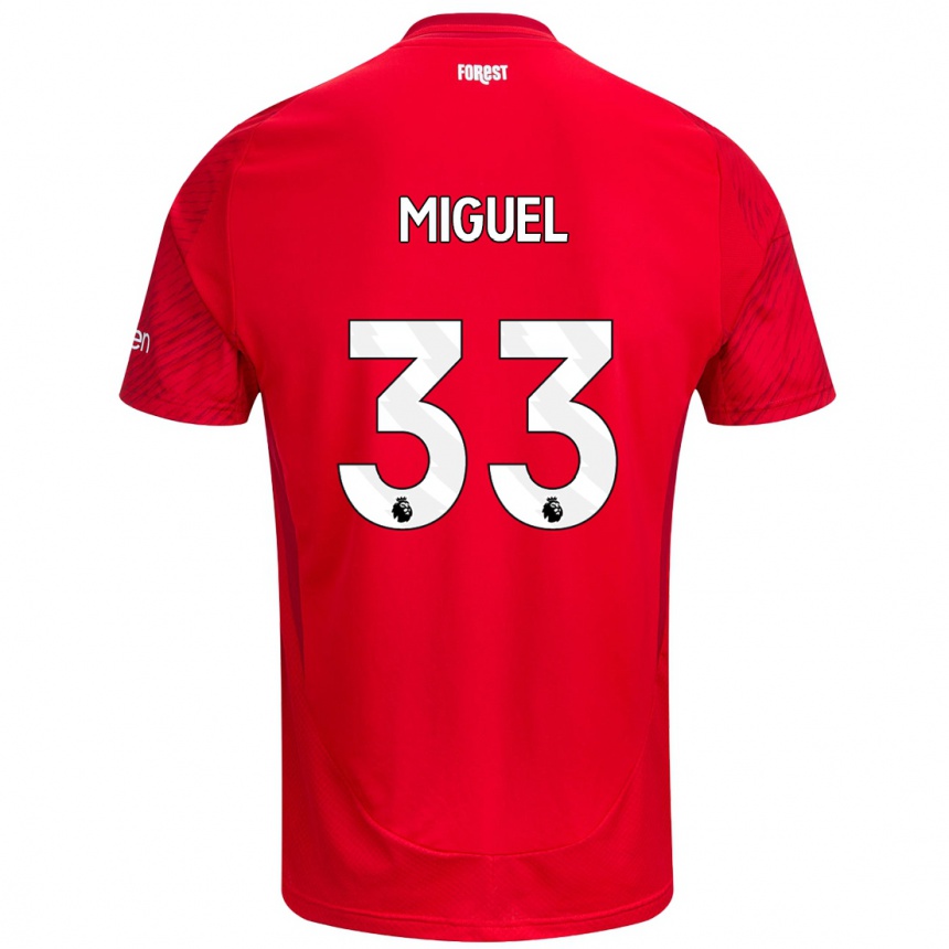 Kinder Fußball Carlos Miguel #33 Rot Weiß Heimtrikot Trikot 2024/25 T-Shirt Luxemburg