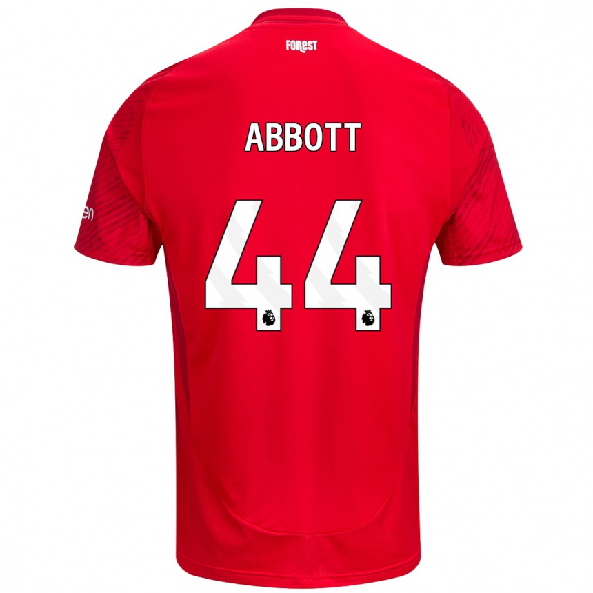 Kinder Fußball Zach Abbott #44 Rot Weiß Heimtrikot Trikot 2024/25 T-Shirt Luxemburg